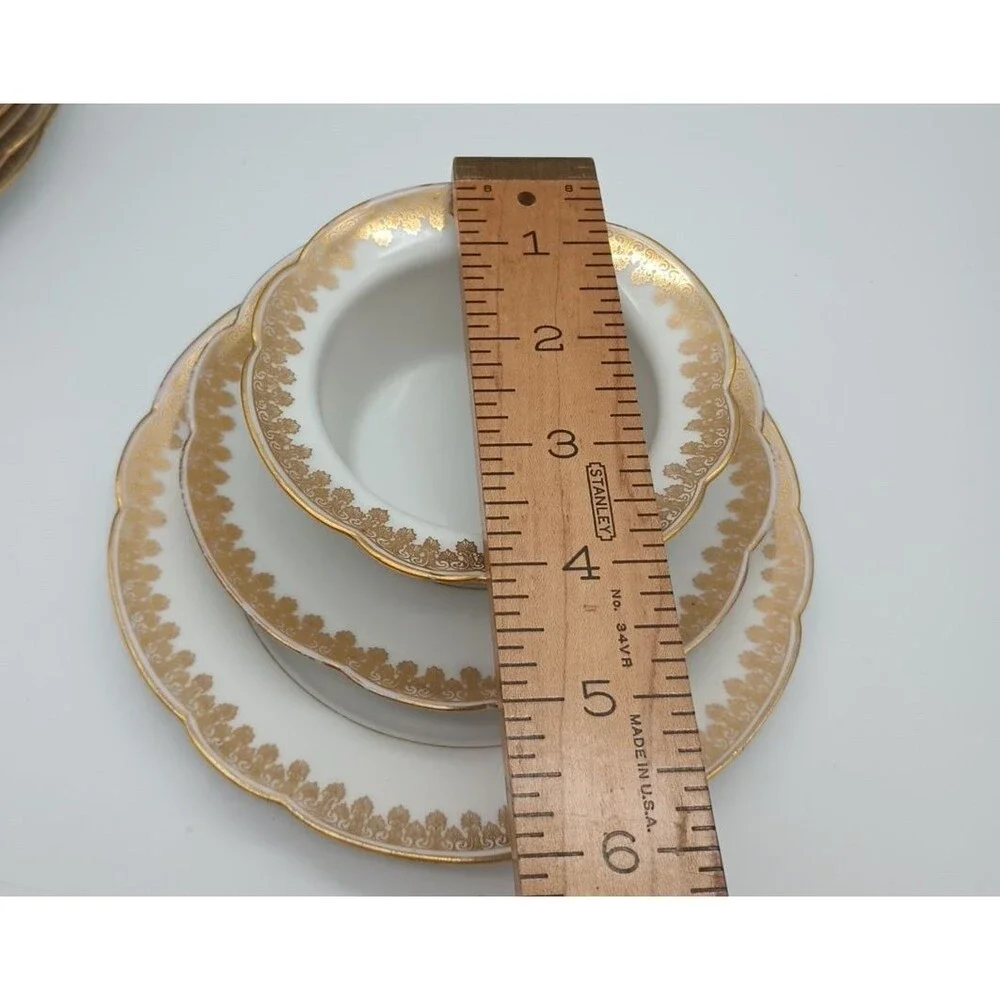tressemanes vogt limoges 8414 Scalloped 6 Ramekins Saucer & Dessert Plate Sets